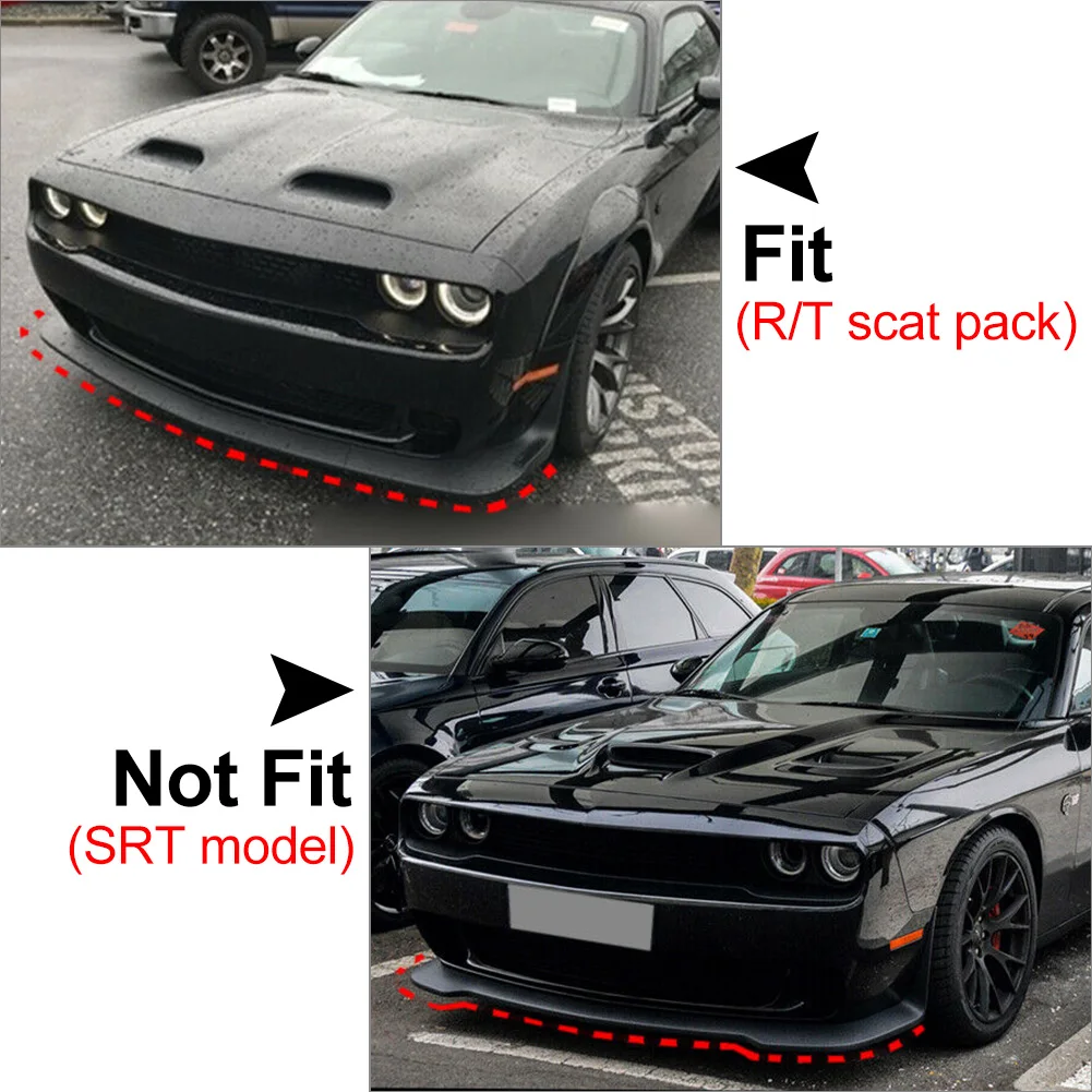 Yellow Front Bumper Lip Splitter Protector Lower Spoiler Trims For Dodge Challenger R/T /Scat Pack 2015 2016 2017 2018 2019 2020