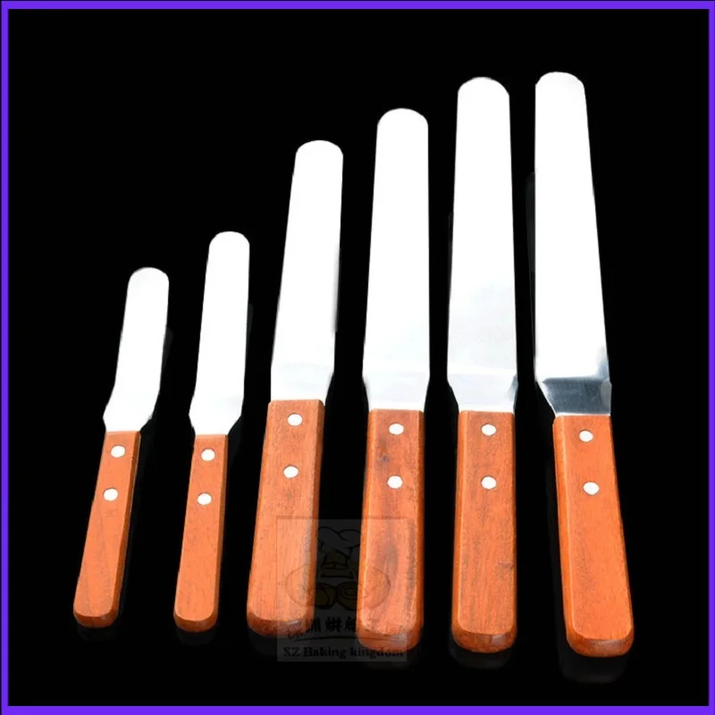 Spatula Palette Knife Wooden Handle Stainless Steel Blade Cheese Dessert Jam Spreaders Smoother Butter Cake Decorating Tools