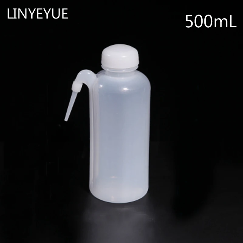 10 pieces/pack 500ml Clear Plastic Blow Washing bottle with side mouth Tattoo Wash Squeezy Laboratory Measuring Bottle