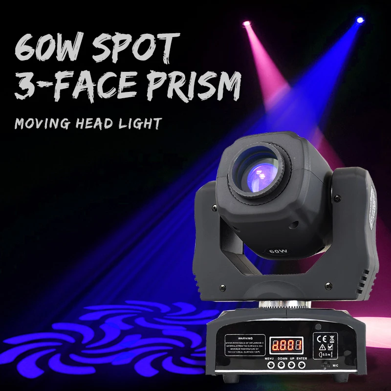 led inno pocket dj spot mini moving head light gobos prisma efeito disco party stage lighting equipment 60w 01