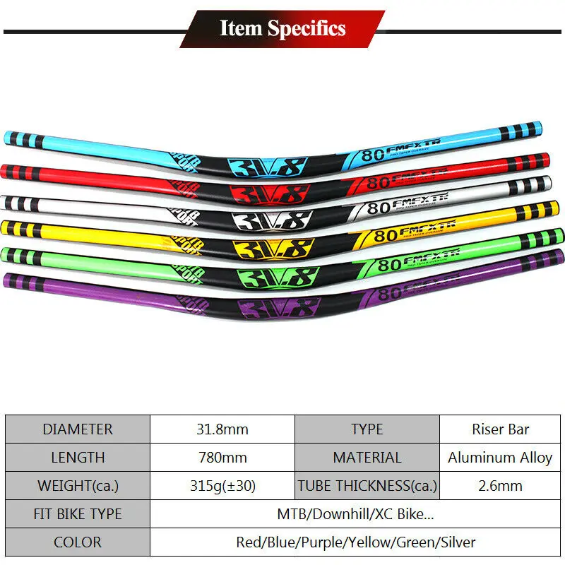 FMFXTR Mountain Bike Handlebar Extra Long 31.8*720/780mm Bicycle Handlebar Ultralight Aluminum Alloy MTB Bar Bike Part