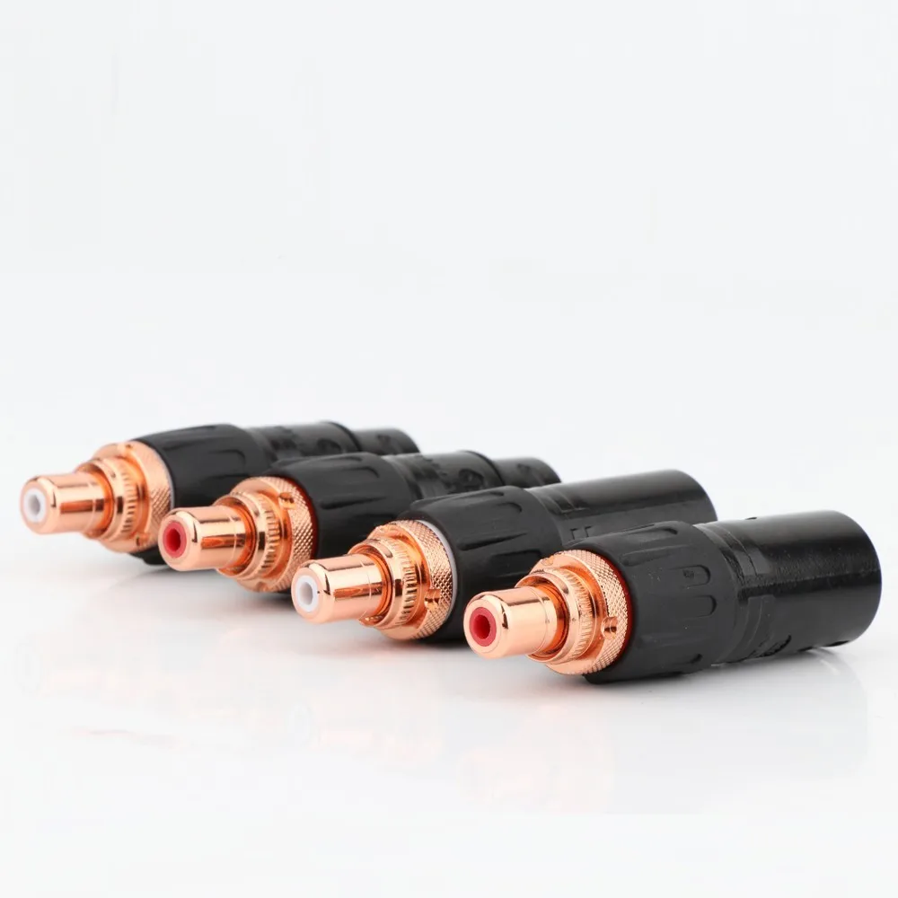 Neutrik XLR Male Female to RCA Female Socket Adapter Gold Balanced Plug Male