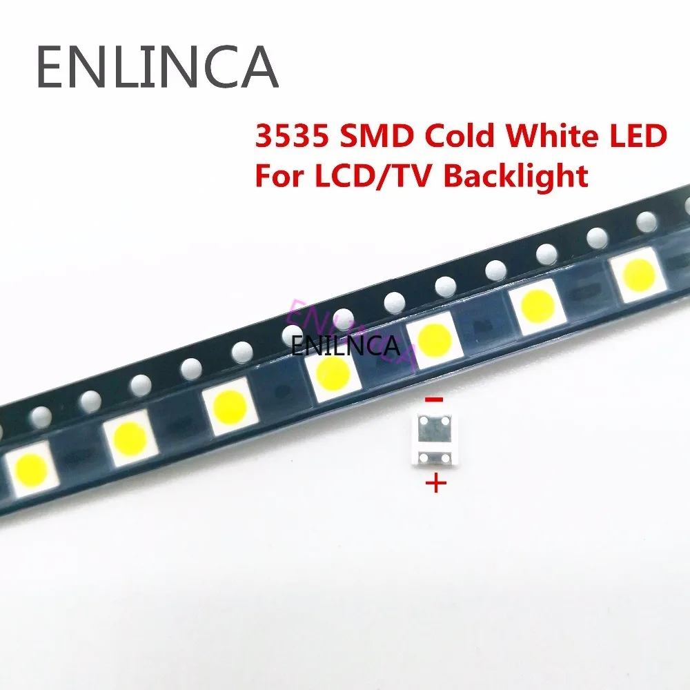 50-100pcs only Original For LG LED 2W 6V / 1W 3V 3535 Cool cold white LCD Backlight for TV smd led