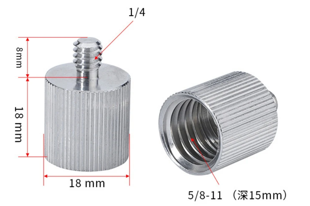 2Pcs อลูมิเนียมอัลลอยด์อะแดปเตอร์,ระดับวงเล็บสกรูแปลง Nut,universal 1/4ถึง5/8ระดับสกรูยึดอุปกรณ์เสริม