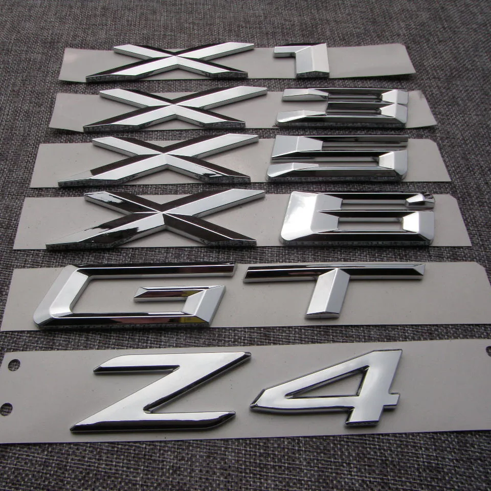 For BMW Chrome Silver Letters Trunk Rear Symbols X1 X2 X3 X4 X5 X6 X7 Z4 GT Emblems Badges