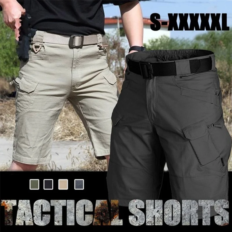 

Men’s high quality multipocket tactical shorts waterproof cargo shorts slimming durable ripstop shorts stylish casual shorts;