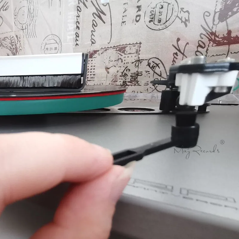Spazzola professionale per dischi in vinile Spazzola portatile antistatica per dischi in fibra di carbonio + Spazzola per stilo Accessorio per lettore fonografo in vinile LP