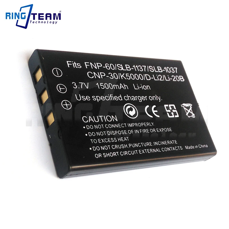 3.7V 1500mAh NP-60 SLB-1137 1037 CNP-30 K5000 D-Li2 Li-20B Battery for Fujifilm F50I F501 F401 F402 ZOOM F410 F601