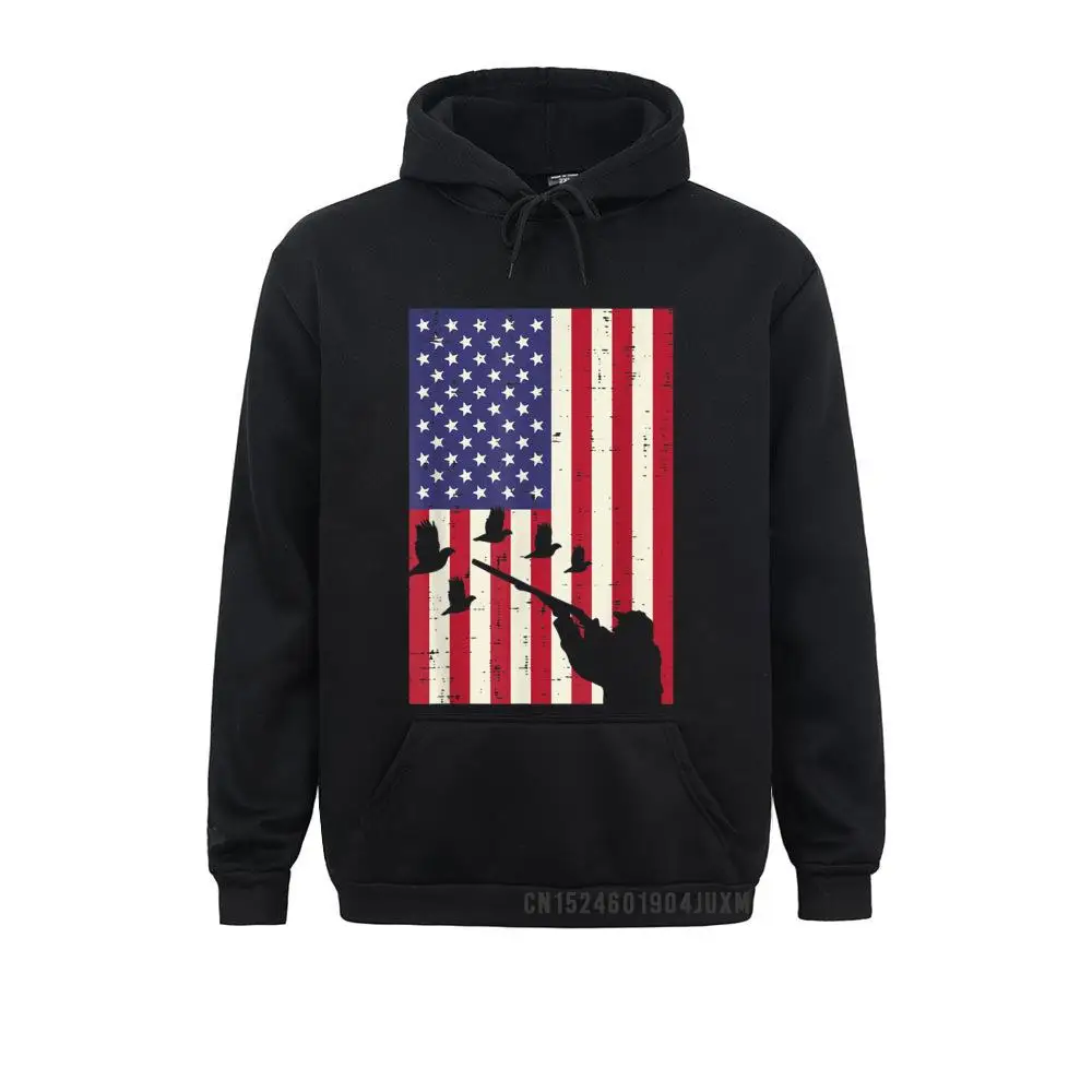 Design Flag Quail Pheasant Huntin Vintage Upland Hunt Patriotic Wholesale Winter Men Sweatshirts Hoods