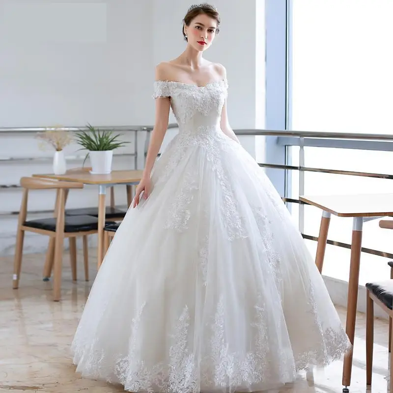 Vestido De novia De encaje Vintage con hombros descubiertos, vestidos De novia sencillos hechos a medida De talla grande, Vestido De novia personalizado