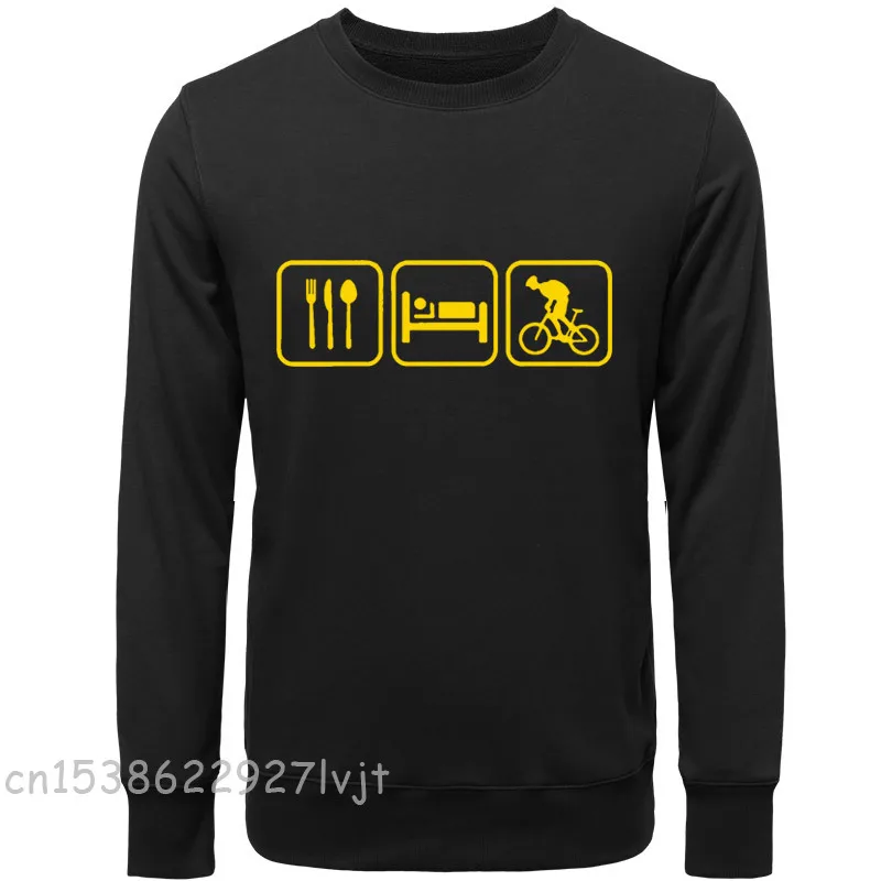 Eat Sleep Bicycling Cycling Biker Hoodies Men Fashion Premium Cotton Long Sleeve Camisa Streetwear Unisex Hoodies Sweatshirts