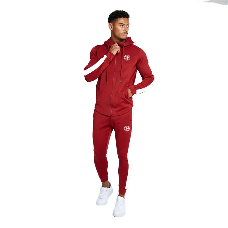 Men Sports Wear Hoodies+Pants New Mens Set Long Sleeve Stand Collar Sweatshirt Sports Set Gyms tracksuit Clothes Brand Suit