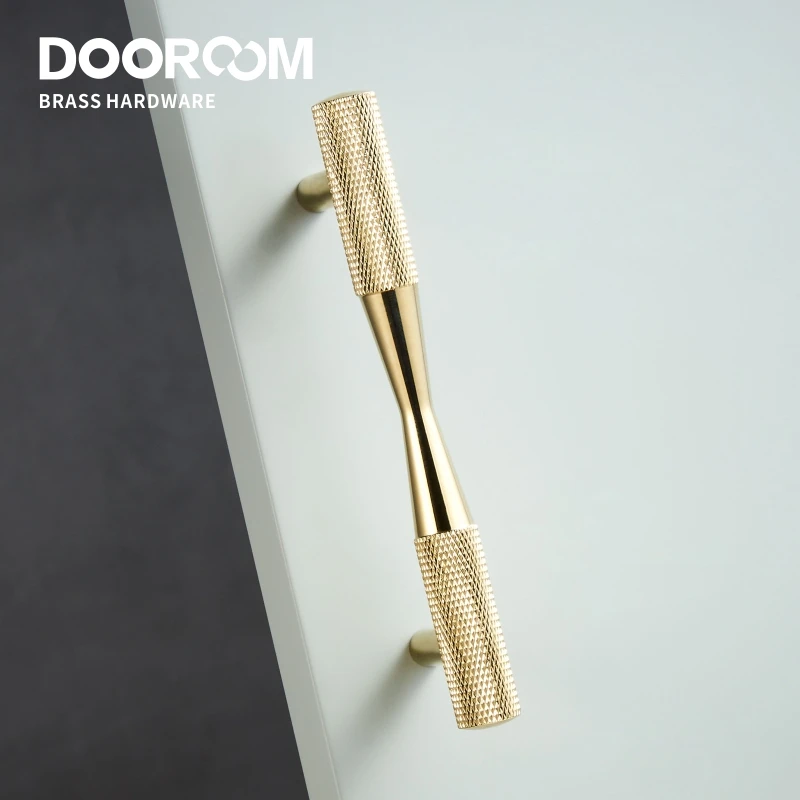 Dooroom Brass Furniture Handles Black Gold Exquisite Knurled Pulls Cupboard Wardrobe Dresser Shoe Box Drawer Cabinet Knobs 
