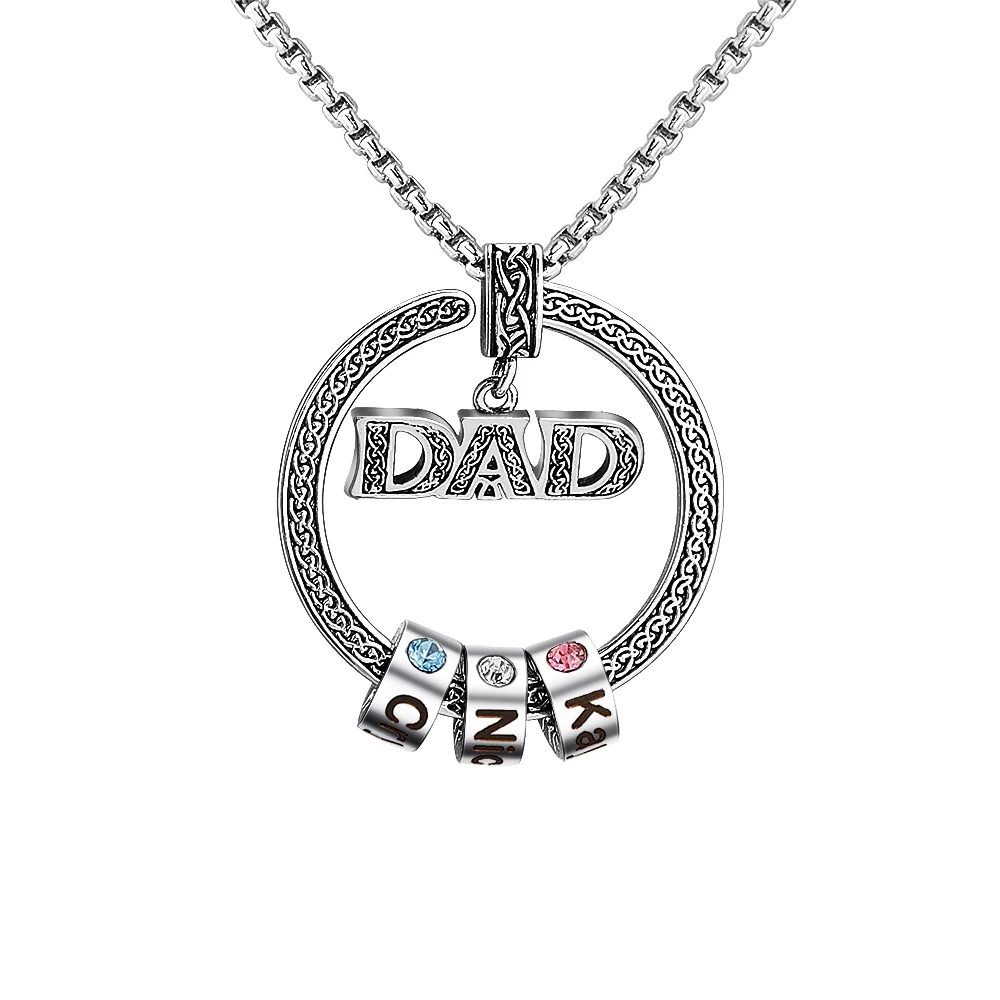 

Personalize Necklace for DAD Custom Names Birthstone Necklace Customized Necklace Jewelry Father's Day Gift