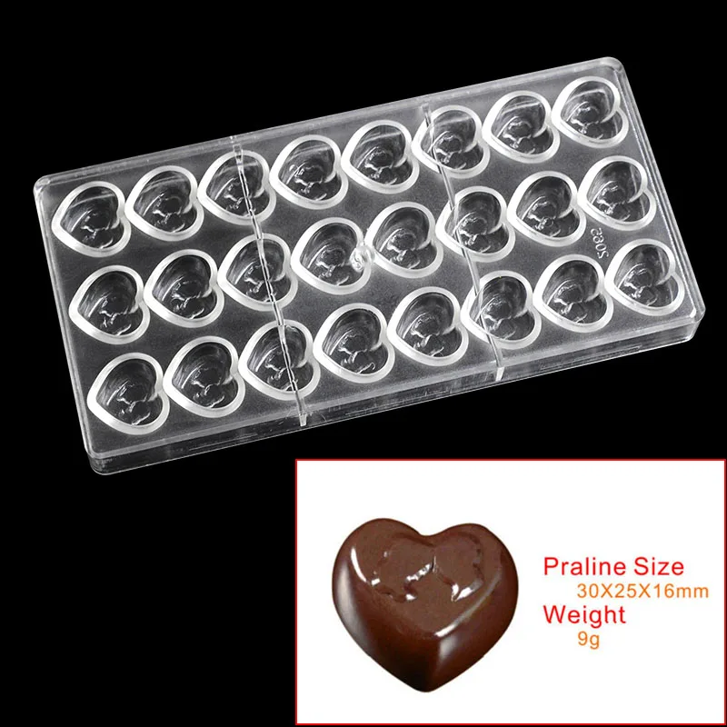 DIY heart shape polycarbonate chocolate mold ,Confectionery Tools for cake decoration, bakeware baking pastry candy mold