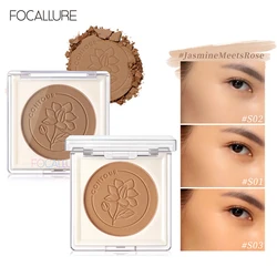 FOCALLURE 3 colores bronceador marrón mate contorno para cara textura de polvo suave fácil de mezclar cosméticos profesionales para mujeres