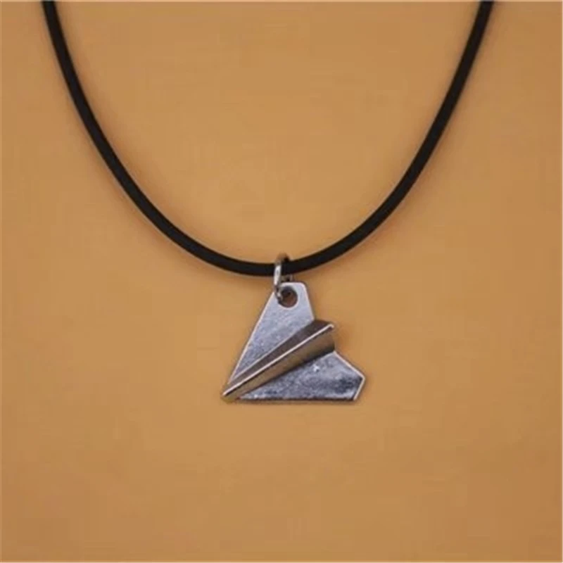 Mini Paper Airplane Choker Necklace , Punk Styles Airplane Necklace, Plane Necklace