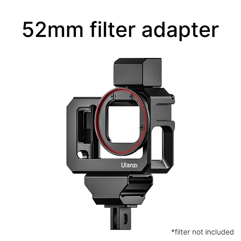 Ulanzi G9-5 Metal Cage for GoPro Hero 11 10 9 Black Frame Housing Case With Cold Shoe Camera Extend 52MM Filter Mic adapter