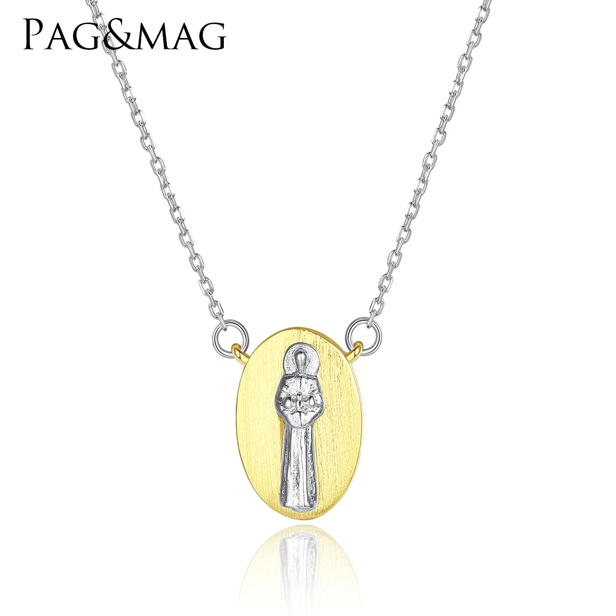 

PAG & MAG S925 Necklace New Round carved clavicle chain