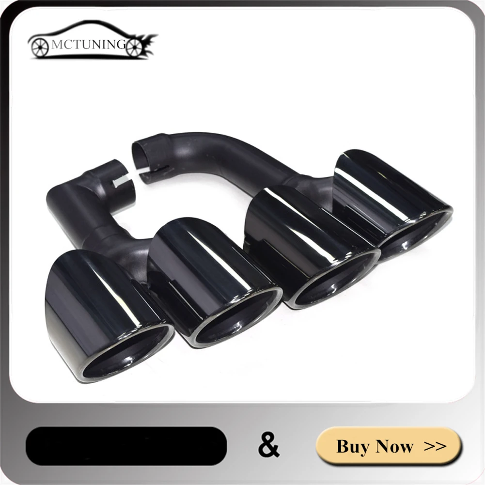 One Pair Car Accessories Exhaust Pipe For BMW X3 G01 G08 25i 30i 2018-2020 Stainless Steel Black Muffler Tailpipe Nozzles