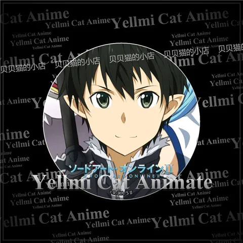 1pc 58mm Sword Art Online SAO Yuuki Asuna Kirigaya Kazuto Bagdes Brooch