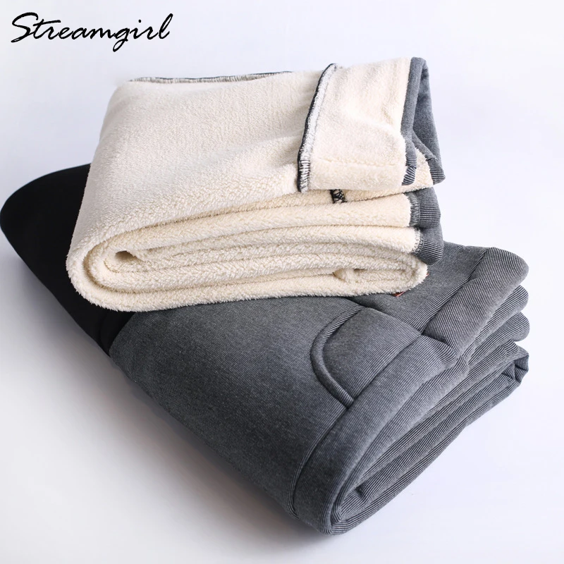 Streamgirl 8%Spandex Winter High Waist Leggings Velvet Women Fleece Pants 6XL Warm Winter Leggings For Women Velvet Trousers