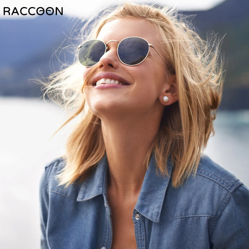 Round Polarized Sunglasses Women Men Classic Small Metal Sun  display picture 2