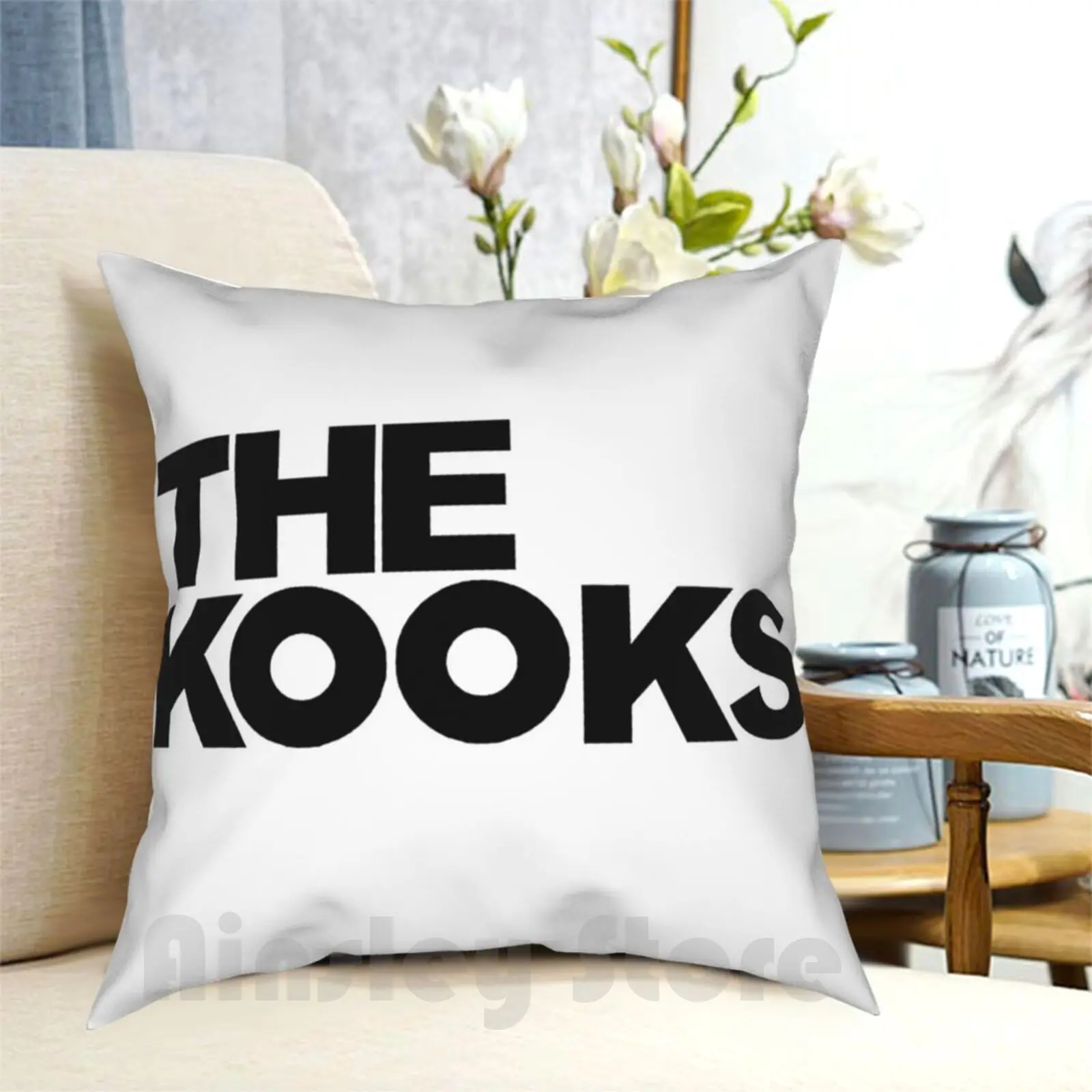 The Kooks Logo ( Black ) Pillow Case Printed Home Soft DIY Pillow cover The Kooks Kooks Indie Music Band Indie Band Band