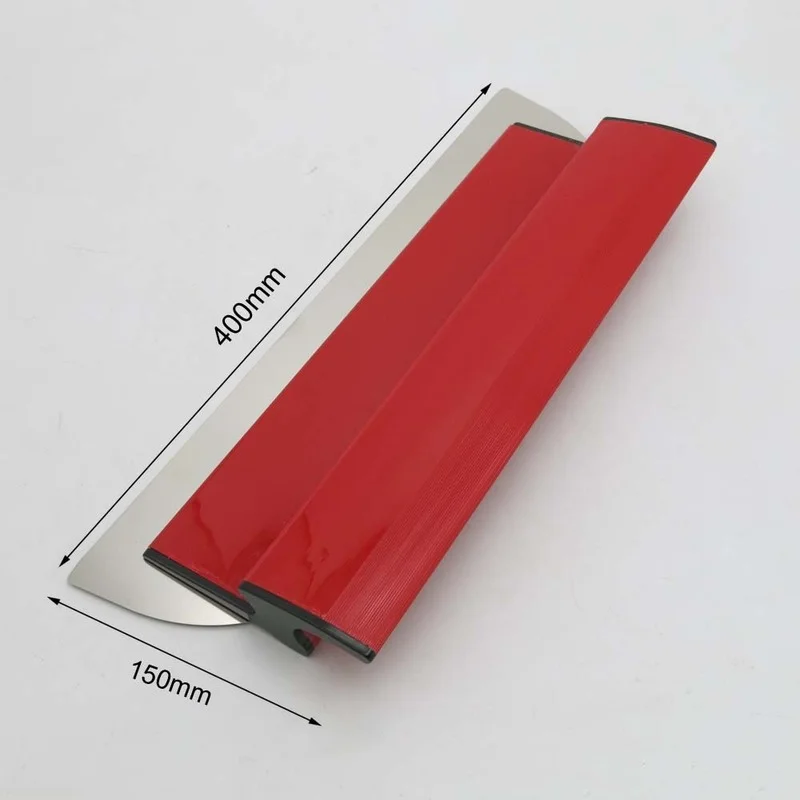 Nieuwe 40Cm Rode Stukadoors Troffel Schop Bouw Tool Rvs Plastic Gipsplaten Smoothing Spatel Behang Mural Cutter