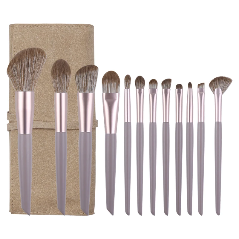 

ZOREYA 12pcs Makeup Brushes Professional Powder Foundation Blush Eyeshadow Make Up Brush Set Natural Hair brochas maquillaje