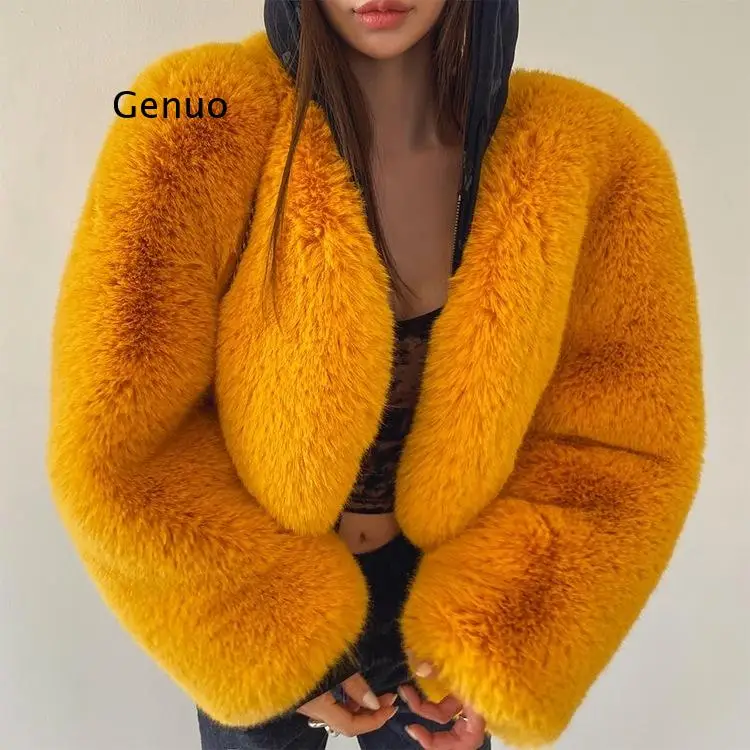 

New Women Faux Rex Rabbit Fur Short Fur Big Size Faux Fur Slim Female Fake Fur Lady Winter Coat Casual Party Jacket Coats