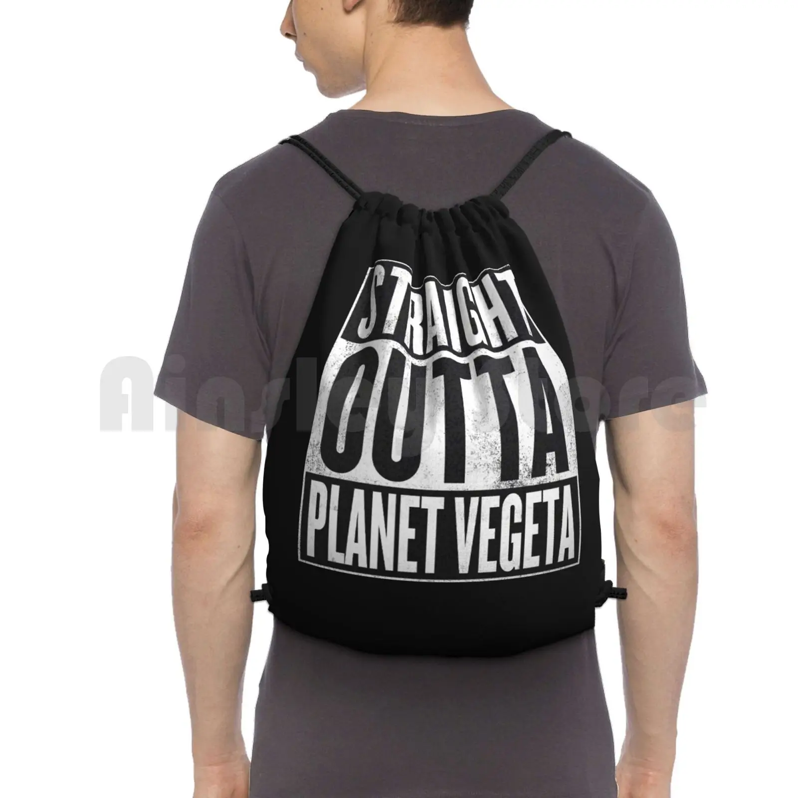 Straight Outta Planet-Z Backpack Drawstring Bag Riding Climbing Gym Bag Meme Straight Outta Namek