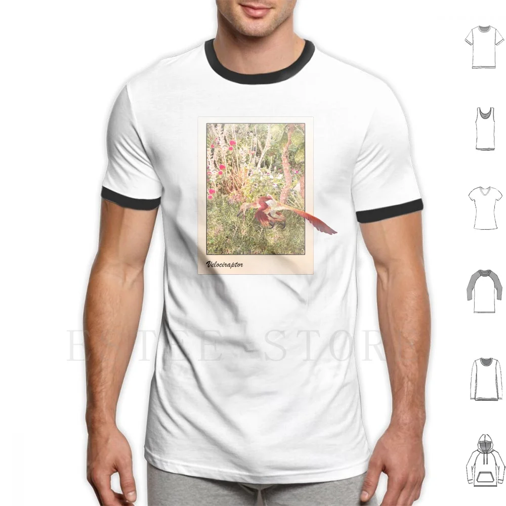 Velociraptor Polaroid T Shirt Print Cotton Velociraptor Dino Deino Dinosaur Bird Birds Realistic Dinosaur Real Dinosaur Anatomy