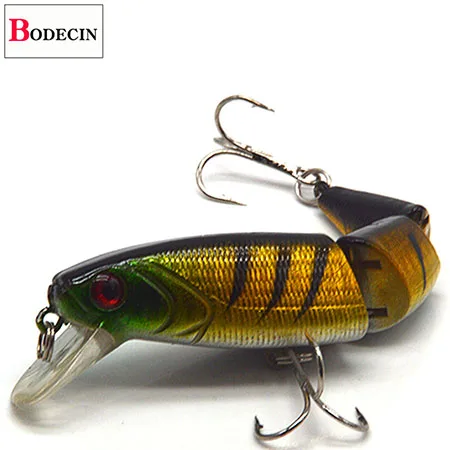 Multi Abschnitt Meer Bass Harte Angelköder 3D Augen 1PCS Wobbler Minnow Swimbait Gefälschte Harte Köder Künstliche Wobbler Karpfen Tackle