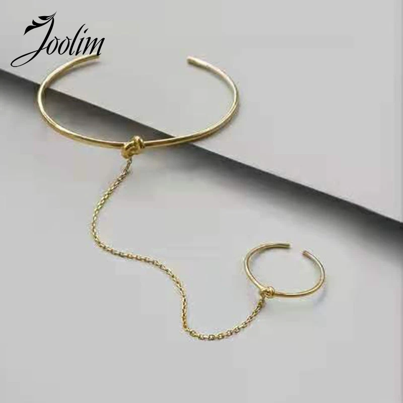 

Joolim Jewelry High End PVD Wholesale Waterproof&No Fade New Unique Link Chain Stainless Steel Bracelet for Women