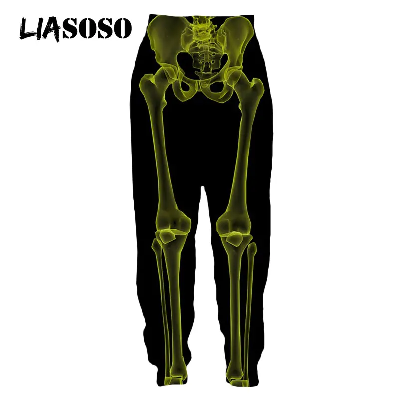 Liasoso 3D Print Schedel Benen Skelet Horror Ghost Joggingbroek Streetwear Harajuku Casual Grappige Zweet Broek Mannen Vrouwen Jogger Broek