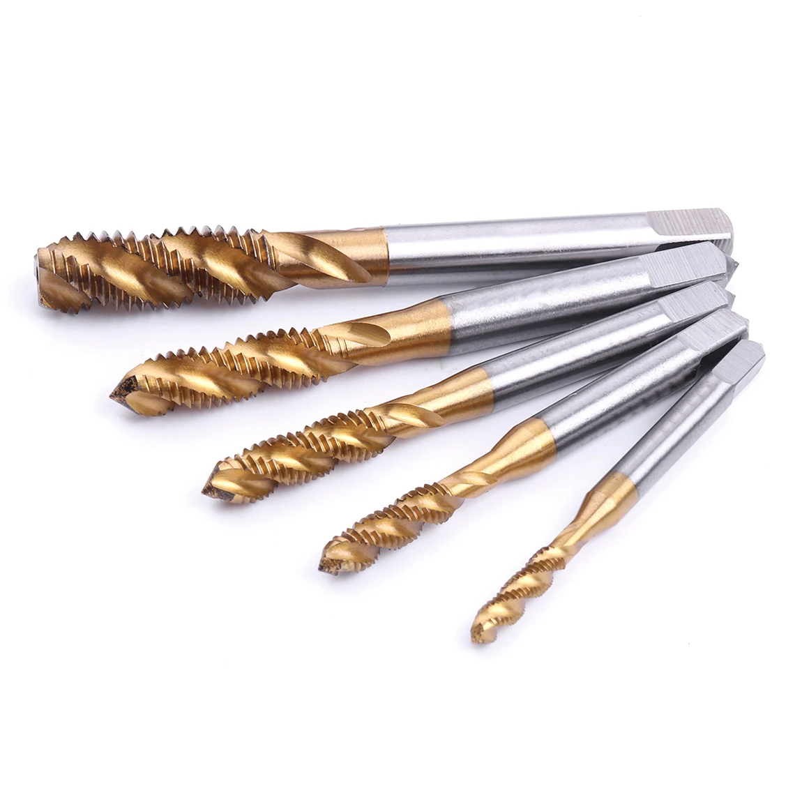 

M3 M4 M5 M6 M8 High Speed Steel HSS Screw Thread Metric Spiral Hand Plug Tap Kit Titanium Screw Tap Drill Bits Hand Tools