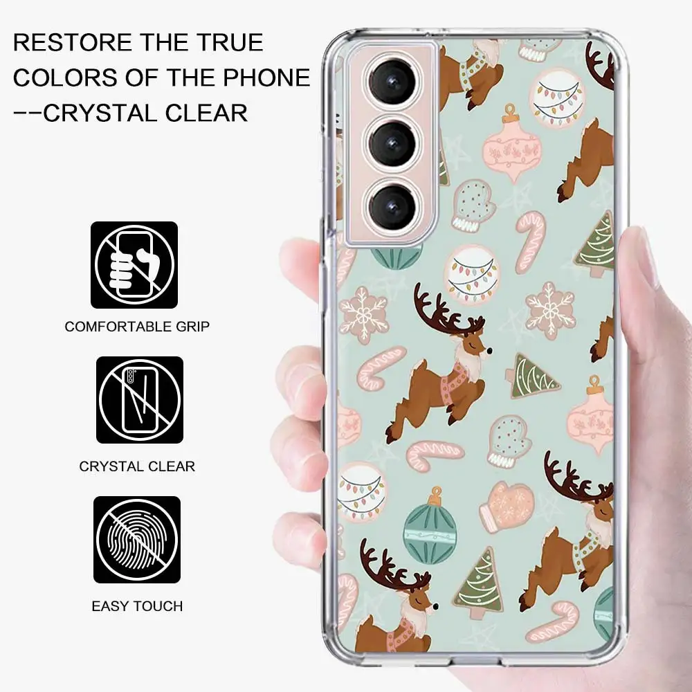 Christmas Cartoon Cute Soft Silicone Phone Case For Samsung Galaxy S24 S23 S22 Ultra S21 S20 FE S10 Plus S10E S9 S8 + Cover Capa