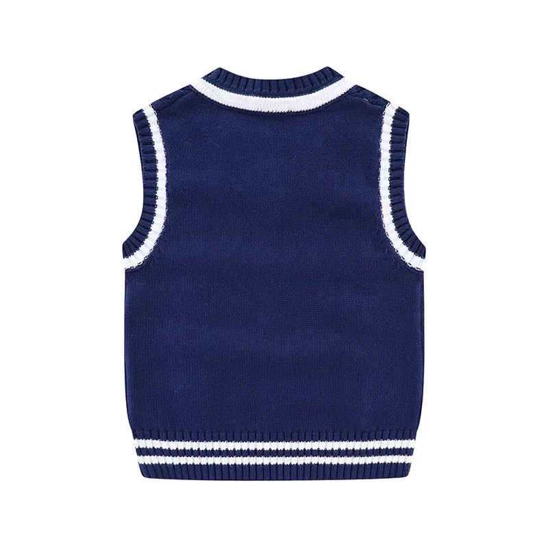 Children\'s Sweater Vest Cotton Boys and Girls Autumn and Winter Clothes Baby Sweater Waistcoat Baby Clothes Vest 0-5-7-8T