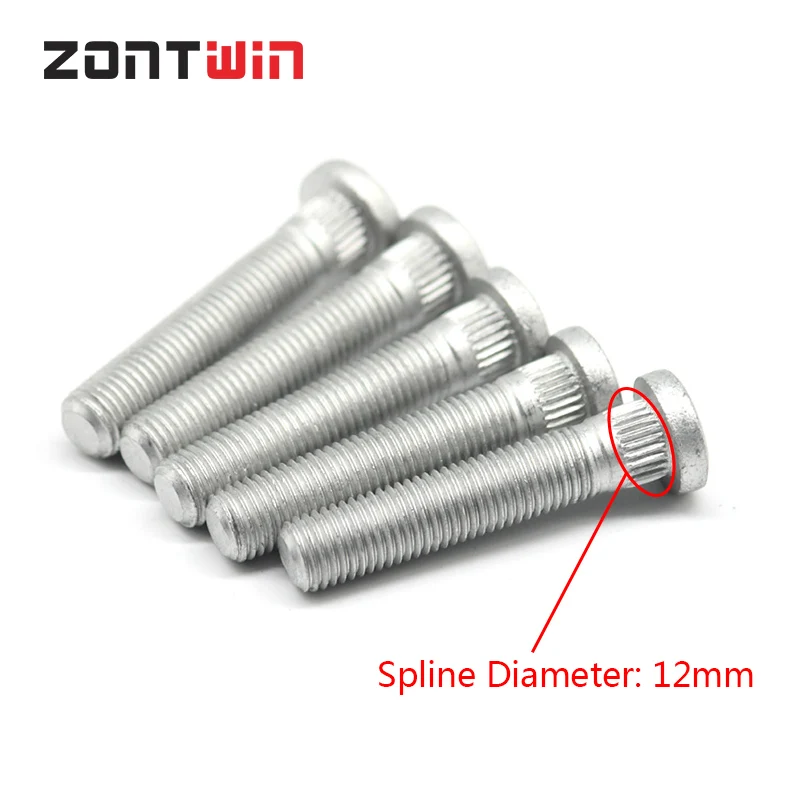 5Pieces Spline Diameter 12mm Forged Wheel Hub Spline Bolt Screw length 52/62/72mm Suit for Honda Suzuki M12x1.5 12x1.25