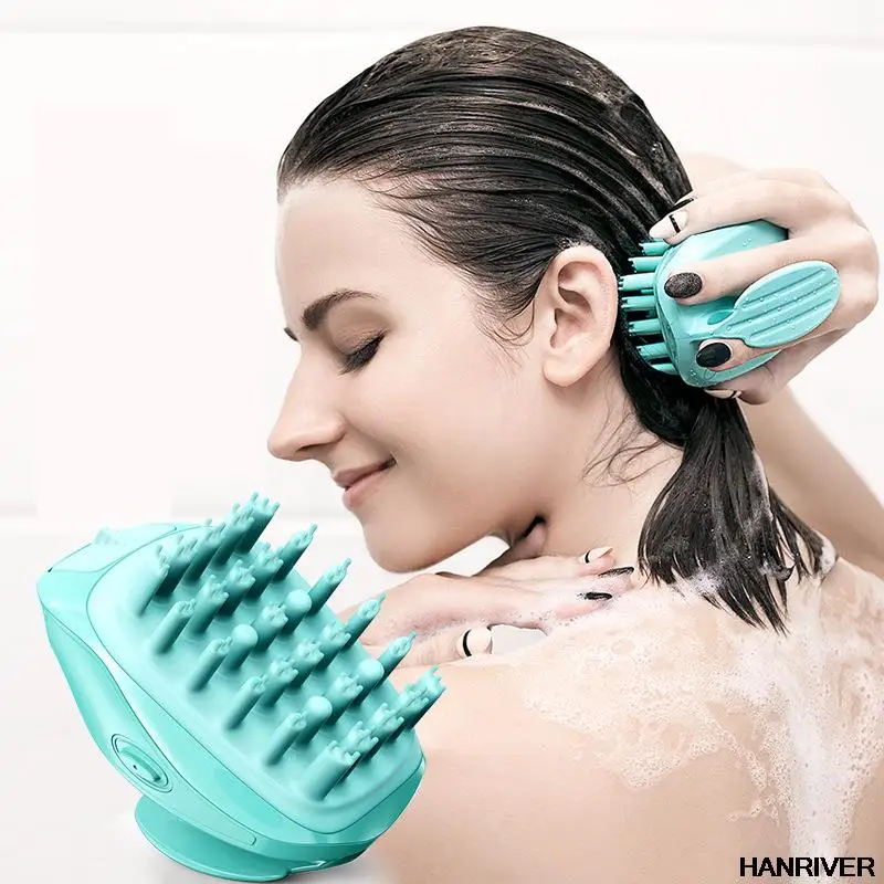 

Electric Shampoo Brush Sonic Massage Care Silicone Brush Deep Cleansing Scalp Lazy Shampoo Artifact Comb