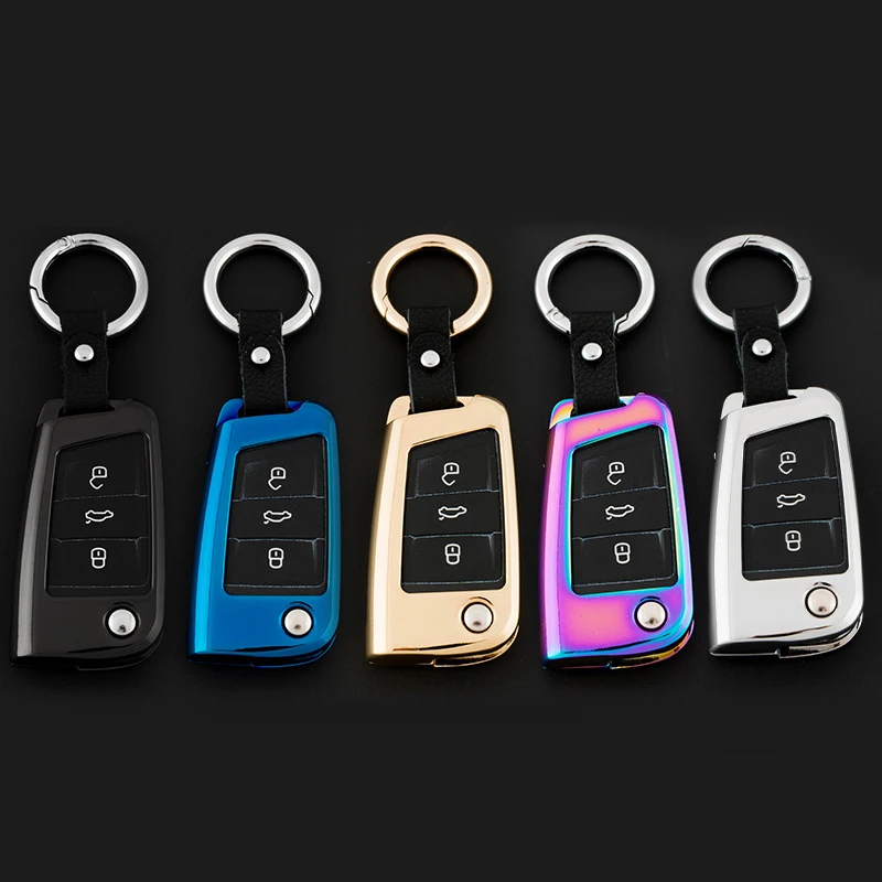 Colour Galvanized Alloy car key case cover protective shell holder for VW Passat Lavida Tiguan POLO Golf BORA Car Key protector