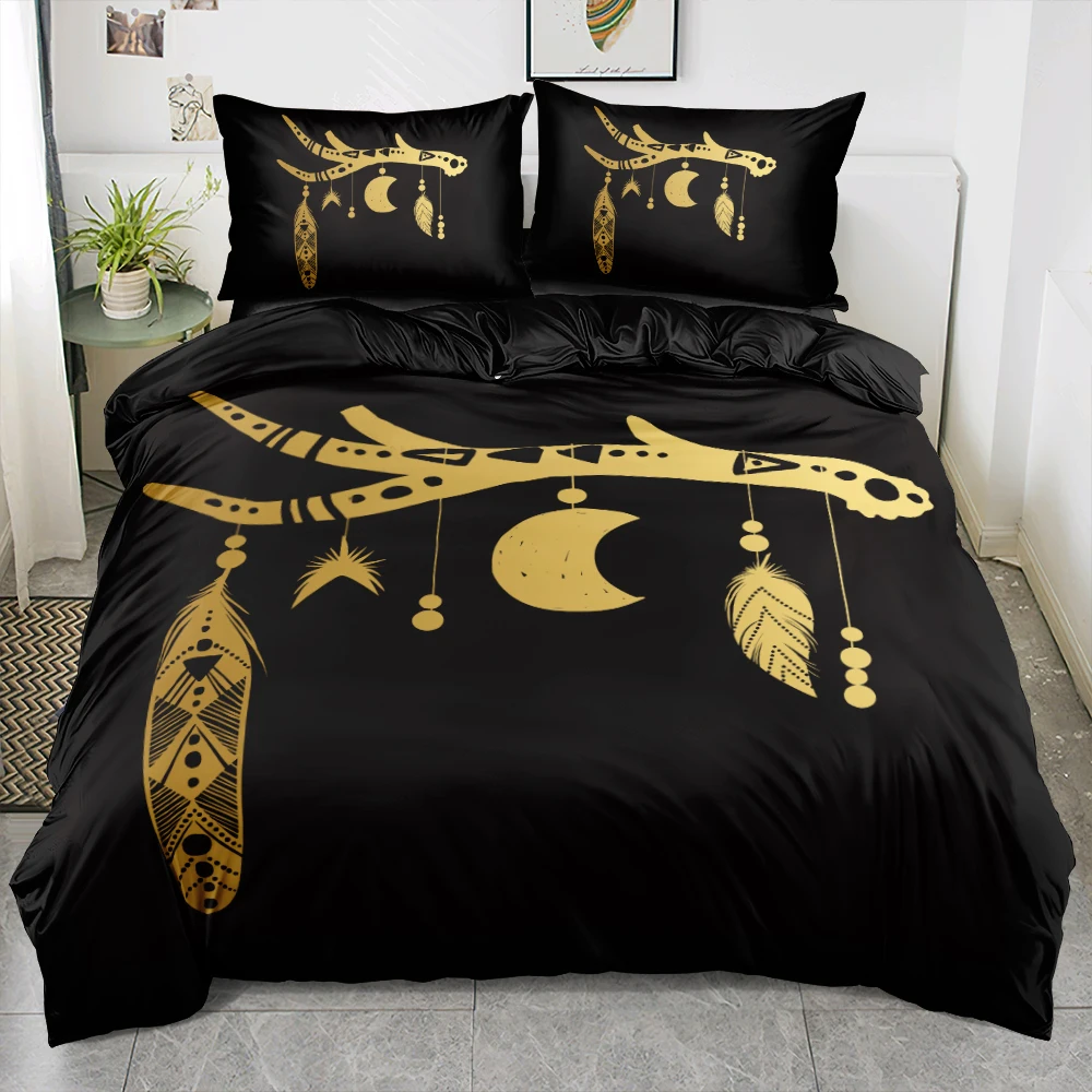 3D Bohemian Bedding Sets Bed linens Pillowcases Set Comforter Covers King Queen Full Twin Size Black Custom Design Bedclothes