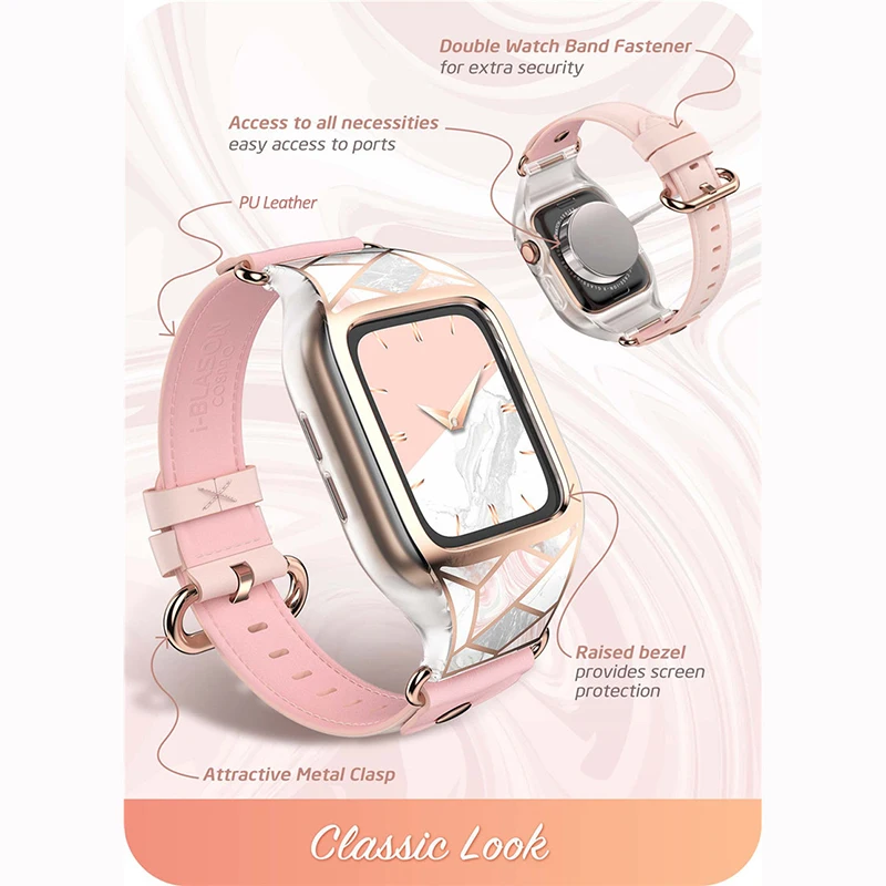 Band For Apple Watch Series 3/2/1 (38mm) I-BLASON Cosmo Stylish Sporty Protective Bumper Case Cover with Adjustable Strap Bands