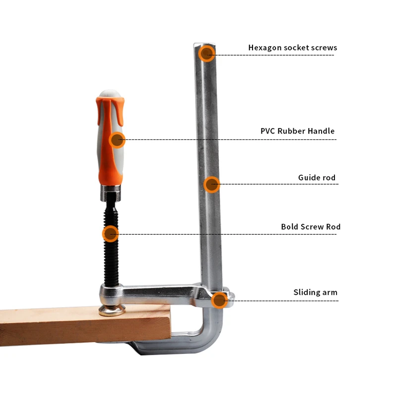 Mytec – pince de fixation en PVC CR-V intégrée, qualité industrielle, robuste, pour le travail du bois, outil de serrage rapide