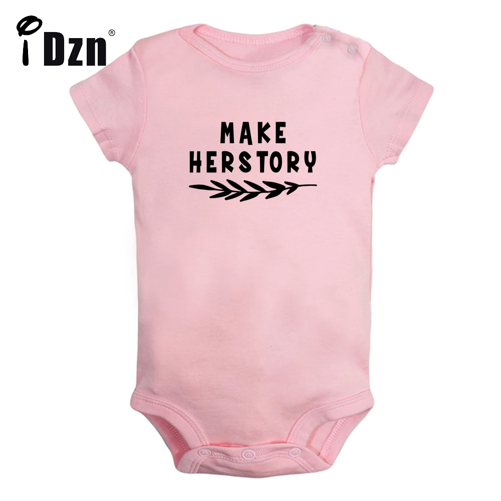 iDzn Make Herstory Cute Baby Boys Girls Bodysuit Miso Funny Clothing Mom Is Always The Answer Rompers Short Sleeves Jumpsuit