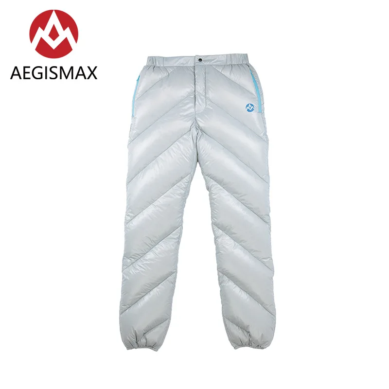 AEGISMAX Outdoor Winter Down Pants Camping Pants Ultralight 95% White Goose Down Pants 800FP Thickening Warm Waterproof Apparel