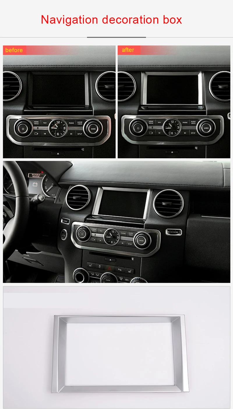 

For Land Rover discovery 4 2010-2016 chrome Central control navigation trim 1pc