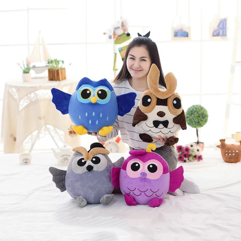 Kawaii Owl Plush Toys Anime Doll Pillow Gray/Blue/Purple/Brown Colorful Bird Stuffed Animals Dolls Birthday Gift Kids Home Decor