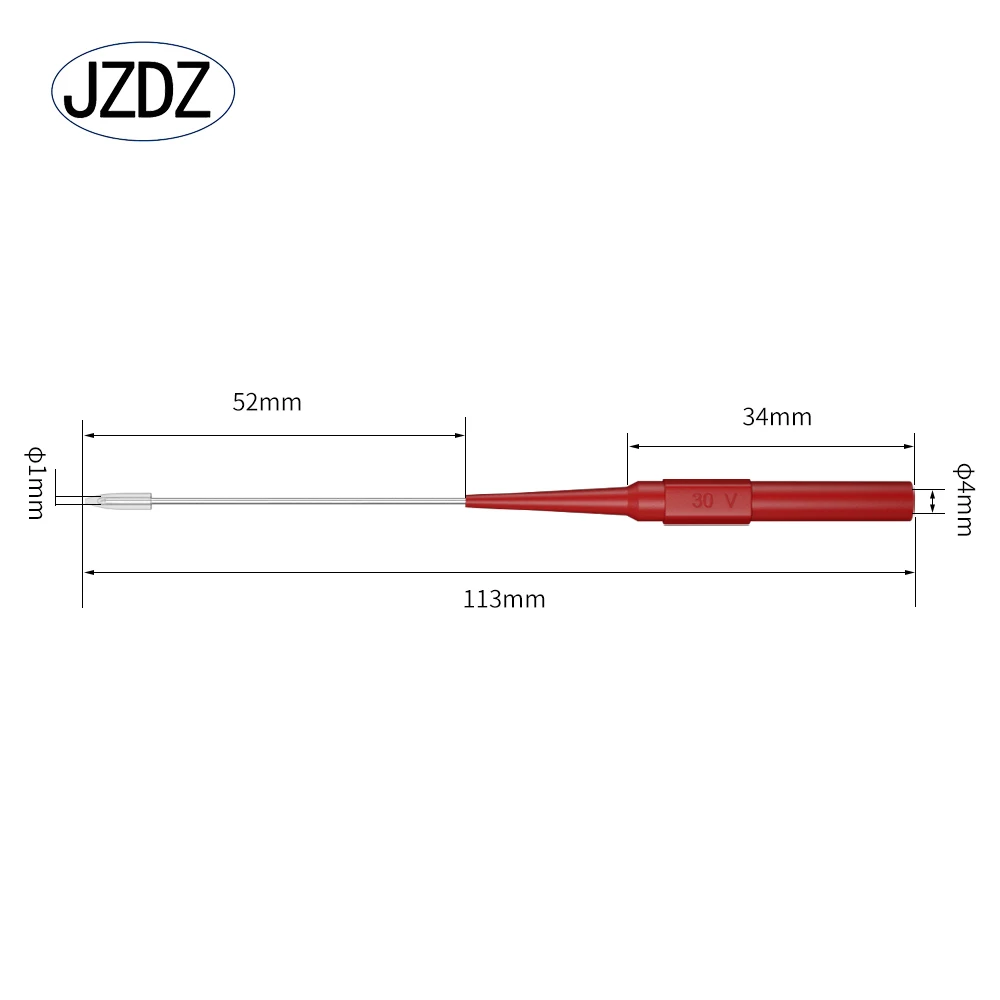 JZDZ 2pcs 1mm sonda di prova ago mul-timetro sonda posteriore in acciaio inossidabile 4mm presa a banana strumento di riparazione automatica J.30009